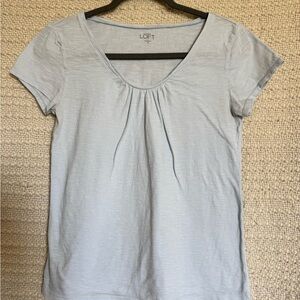 LOFT 100% Cotton Light Blue Short Sleeve Tee Size XS